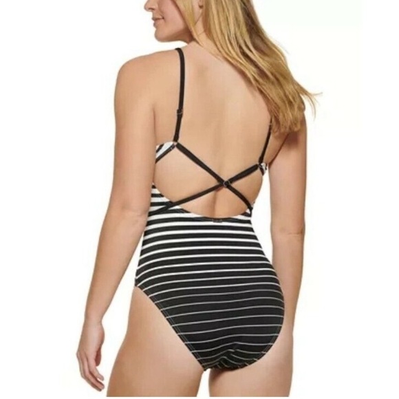 Calvin Klein Striped One Piece Size 10 - Picture 2 of 6